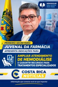 Primeiro-secretário Juvenal da Farmácia apresenta indicações para ampliar atendimento de hemodiálise e garantir recursos para tratamentos especializados